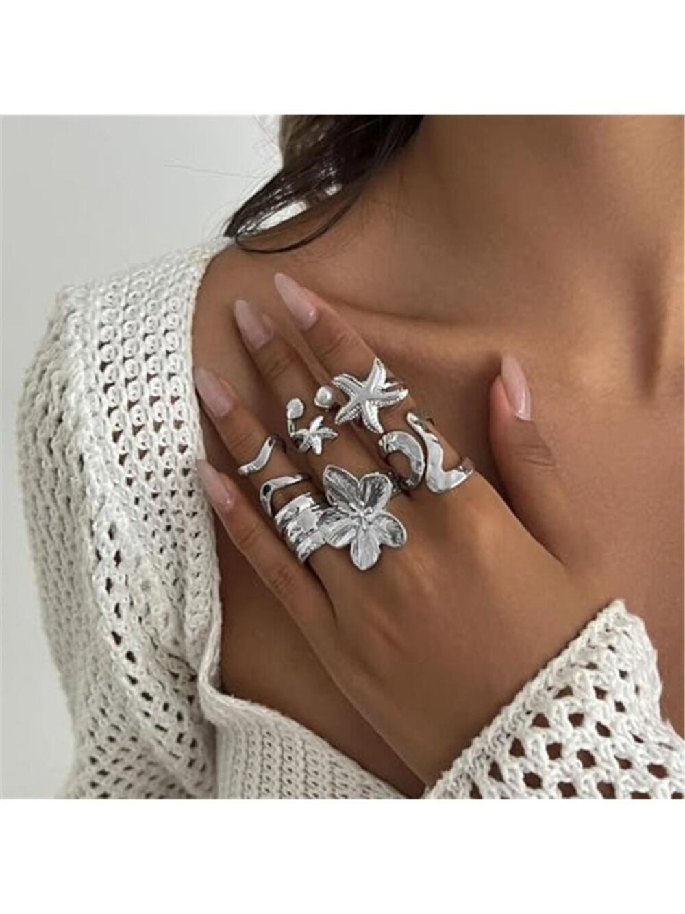 Chunky Silver Stackable Rings - Picture 2 of 2